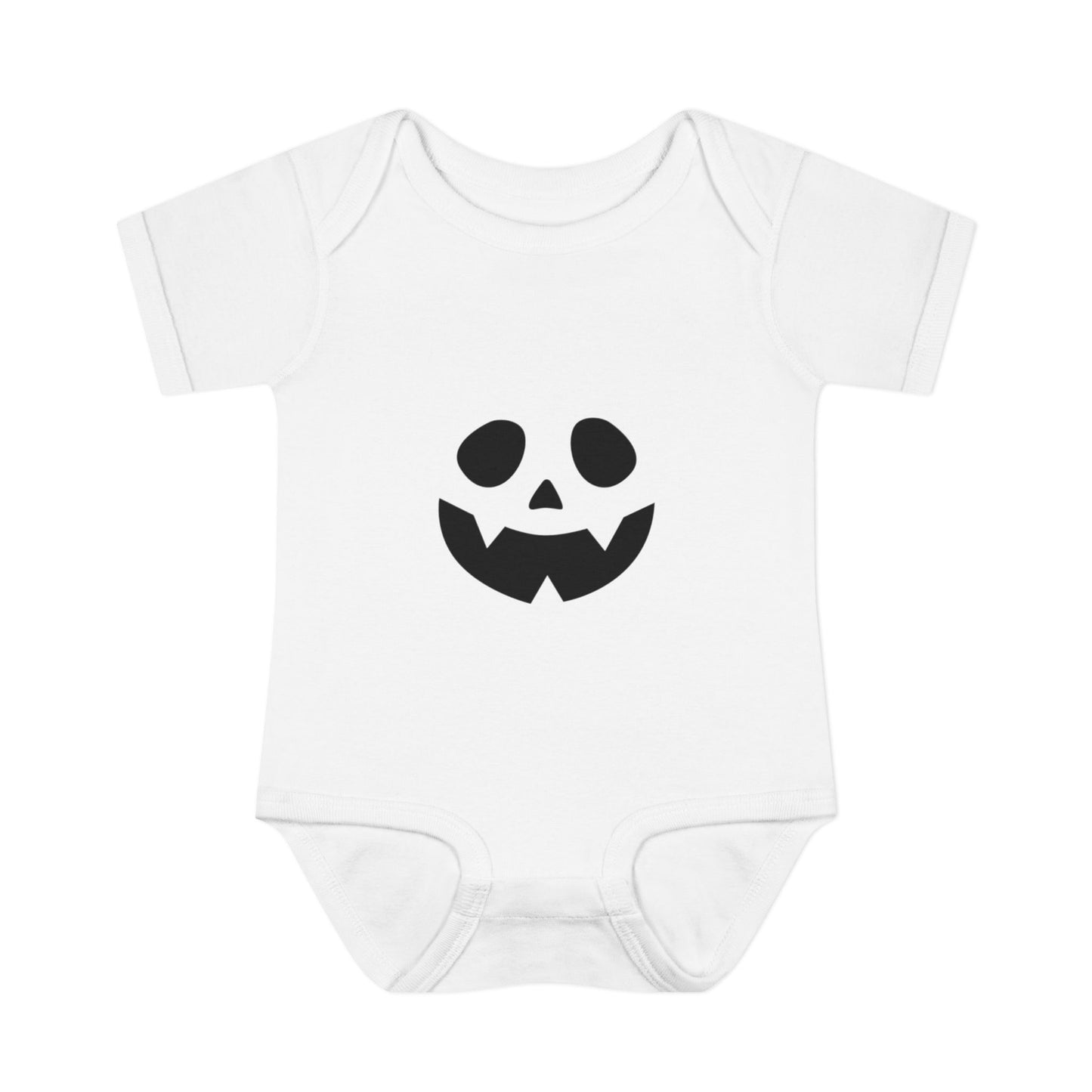 Halloween Baby Bodysuit with Pumpkin Face (Black)