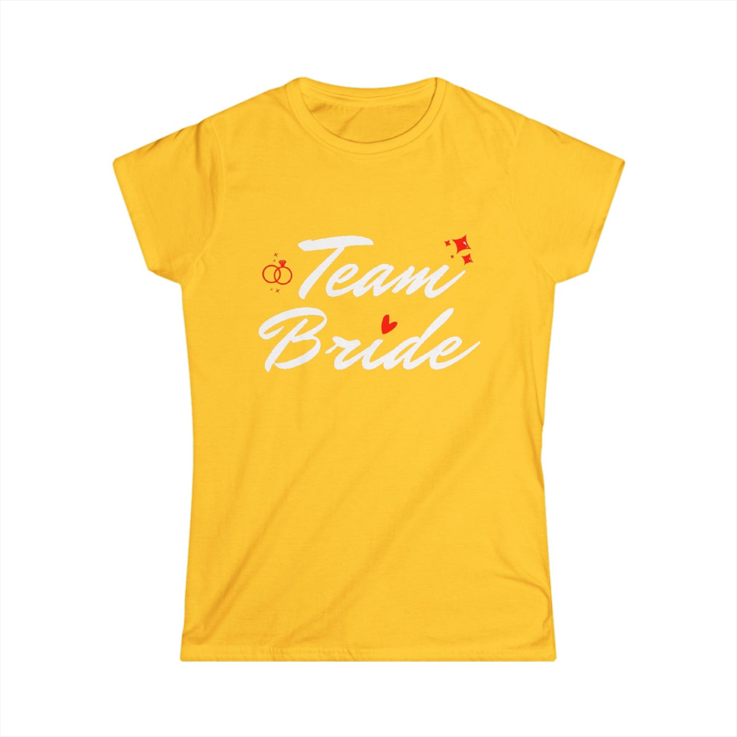 Team Bride White Text Women's Softstyle Tee