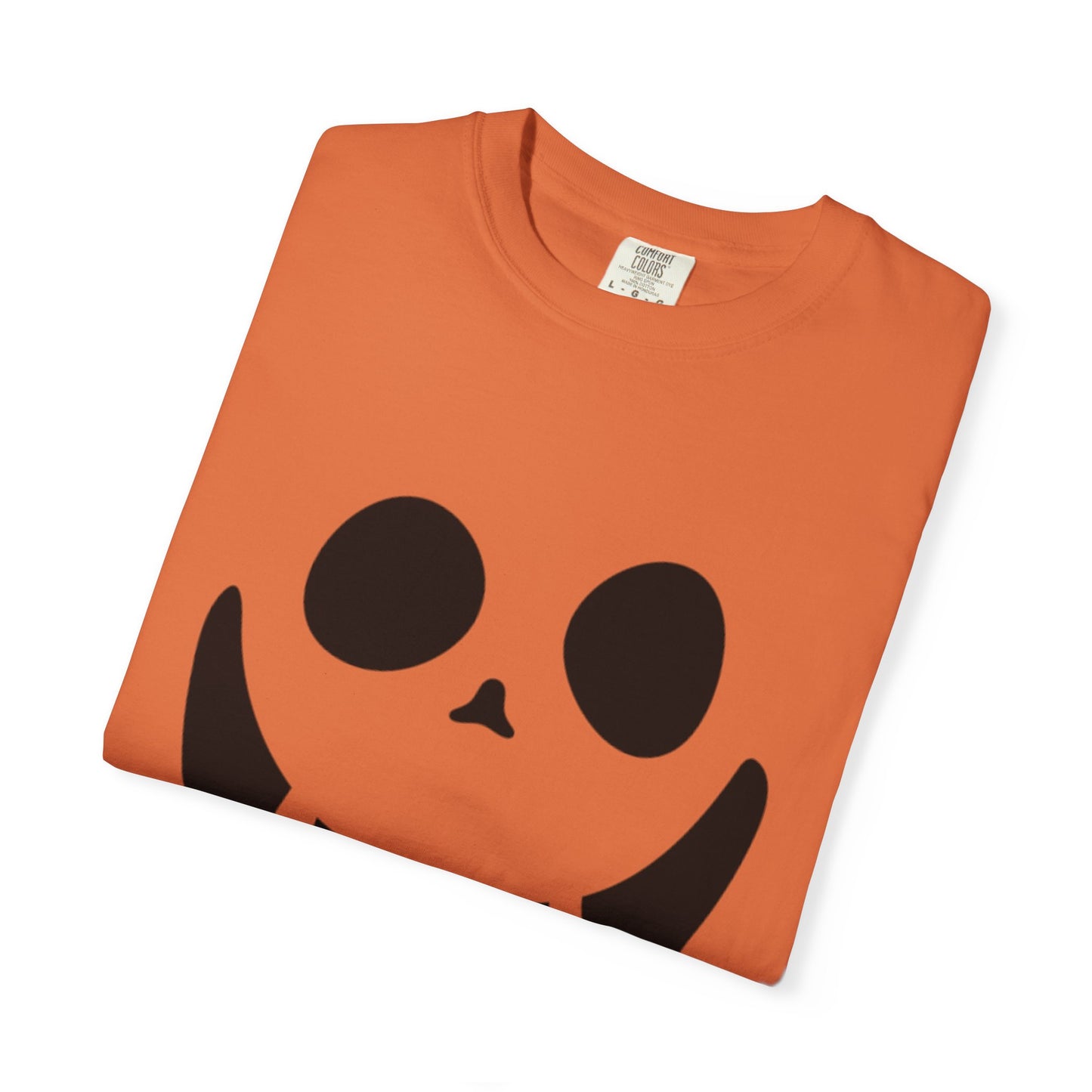 Smiley Face Halloween T-shirt (Black) - Unisex Garment-Dyed Tee