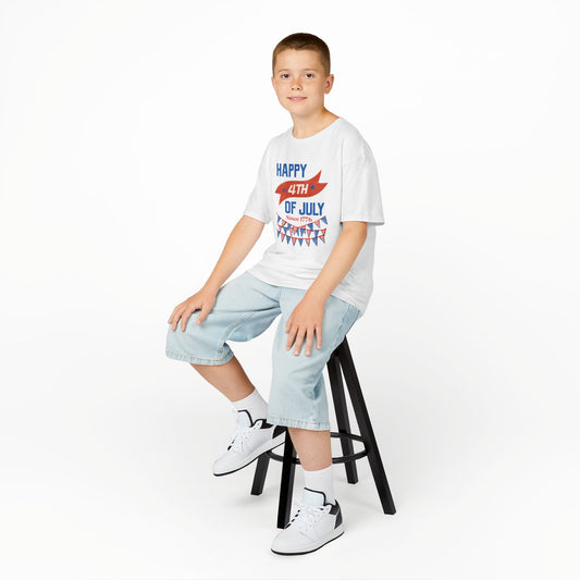  Happy 4th of July Kids Tee - Festive Patriotic Youth T-Shirt