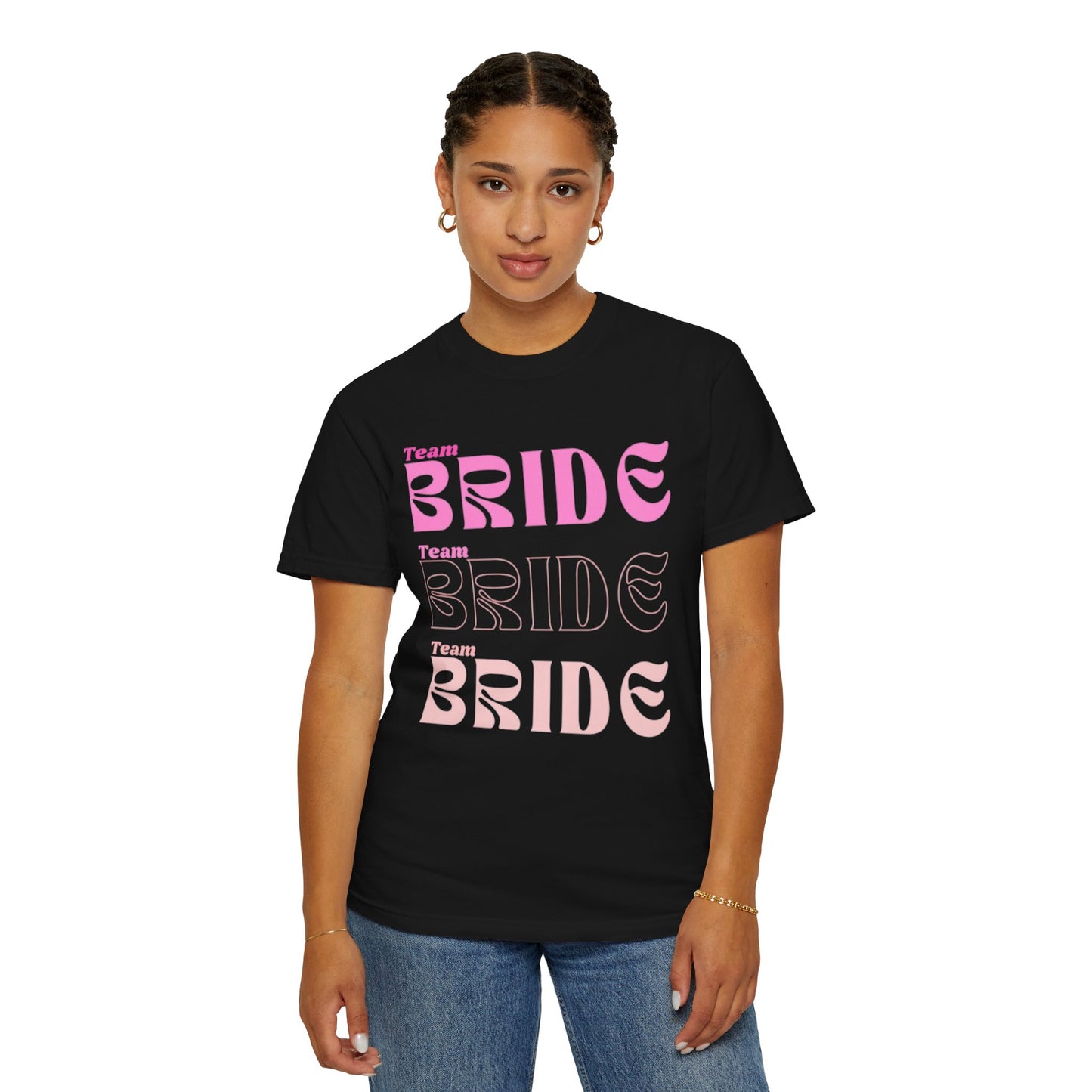 Team Bride Pink Text Tshirt