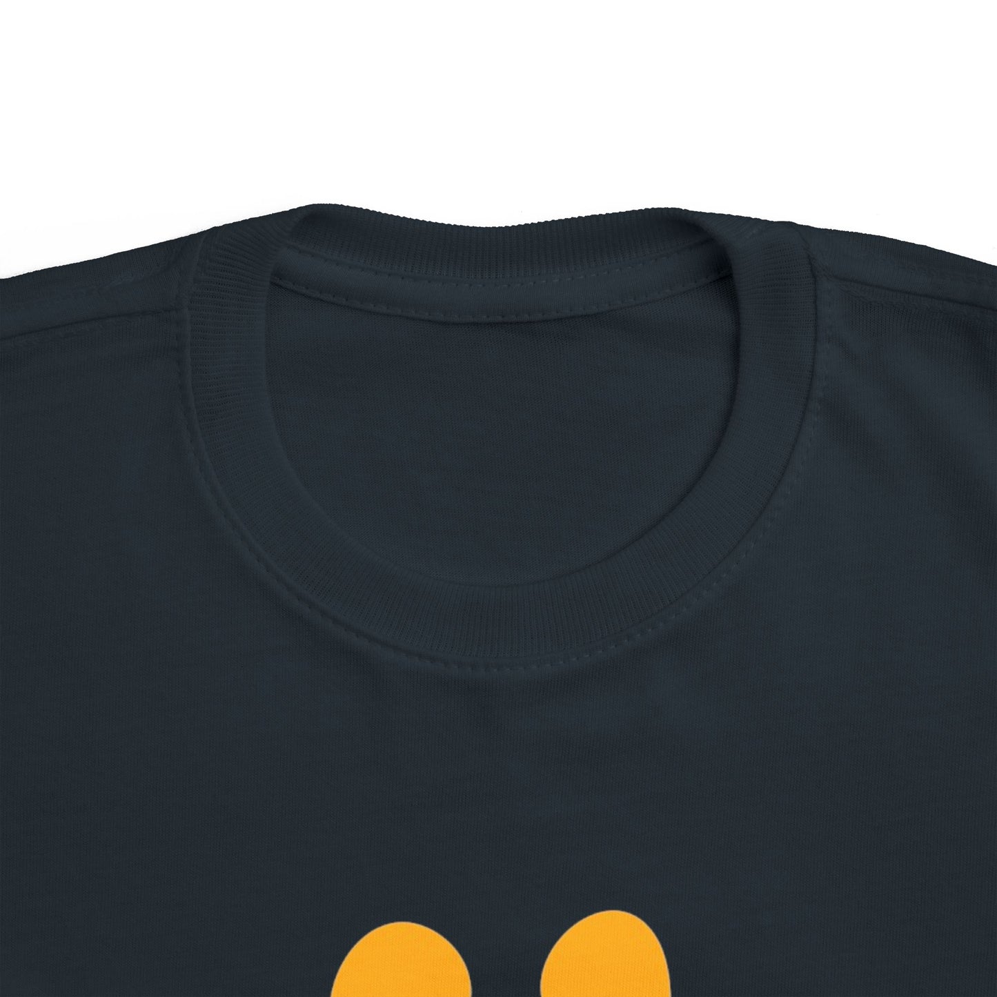 Toddler Midweight Tee with Playful Face Design (Orange)
