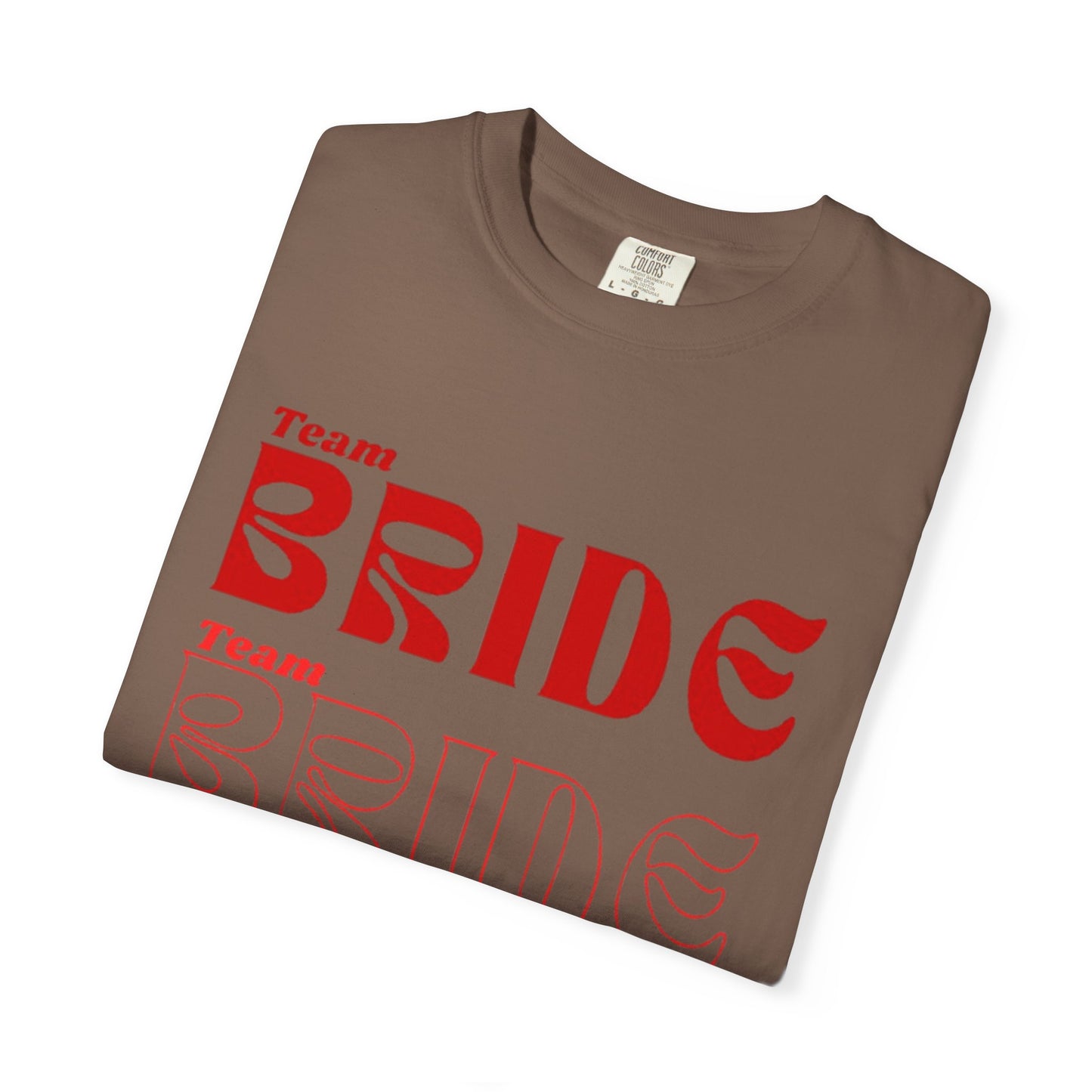 Team Bride Red Text Tshirt