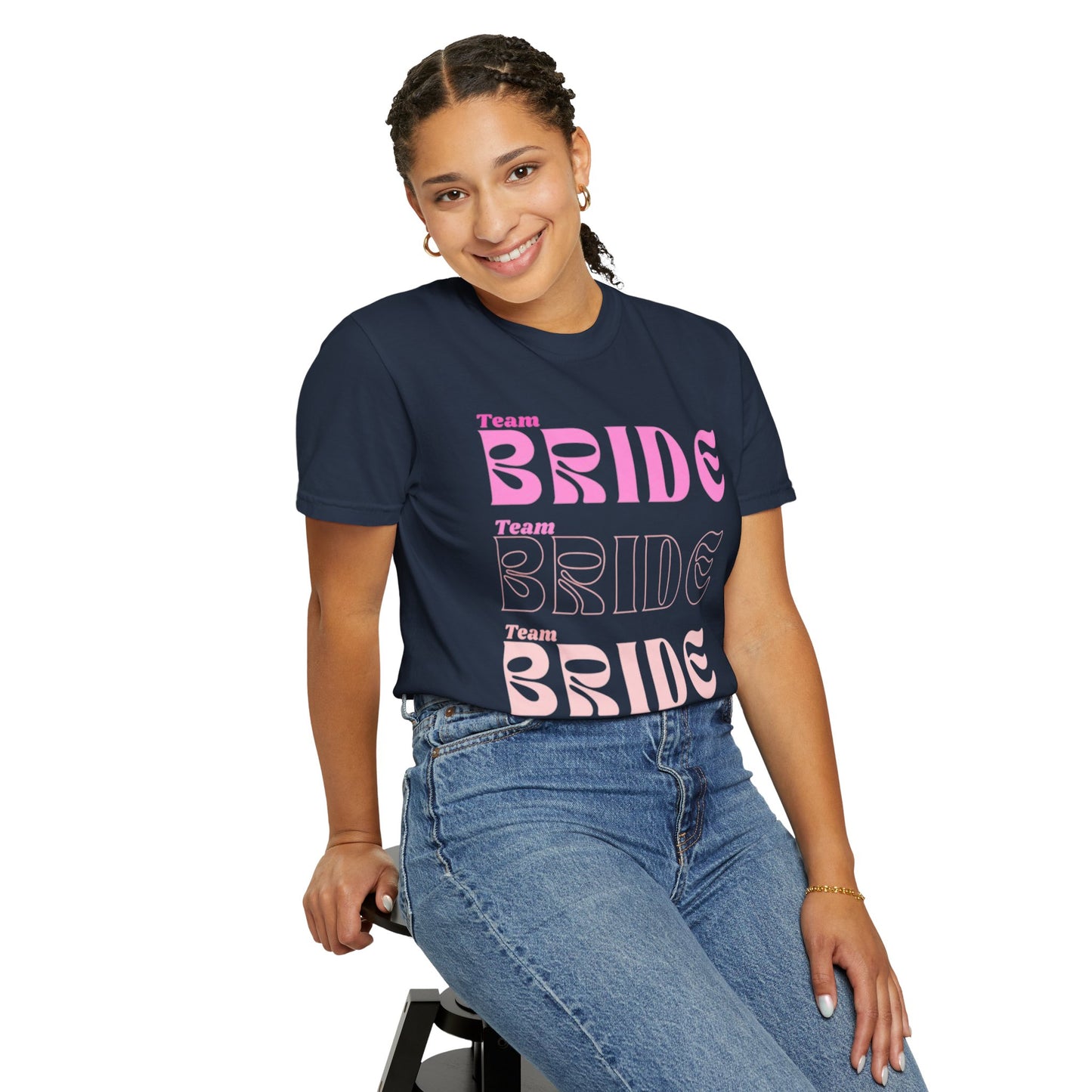 Team Bride Pink Text Tshirt