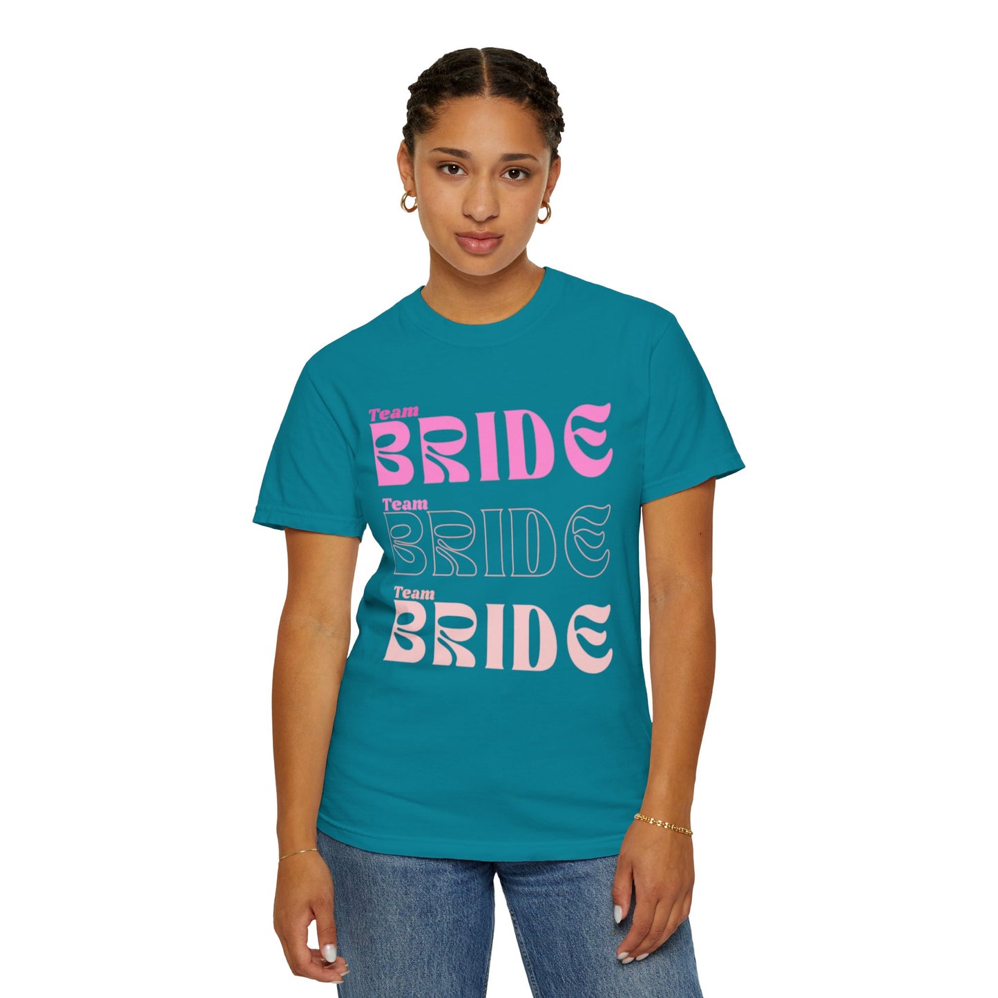 Team Bride Pink Text Tshirt