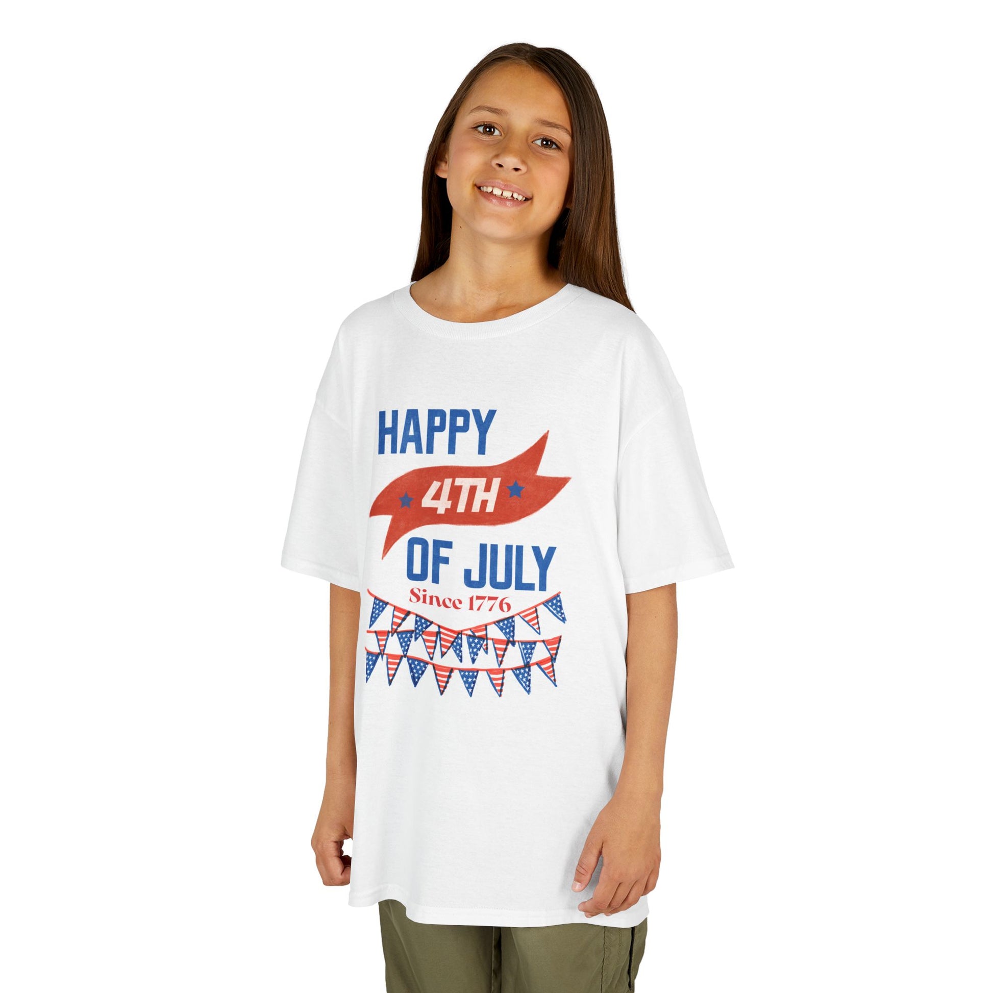  Happy 4th of July Kids Tee - Festive Patriotic Youth T-Shirt