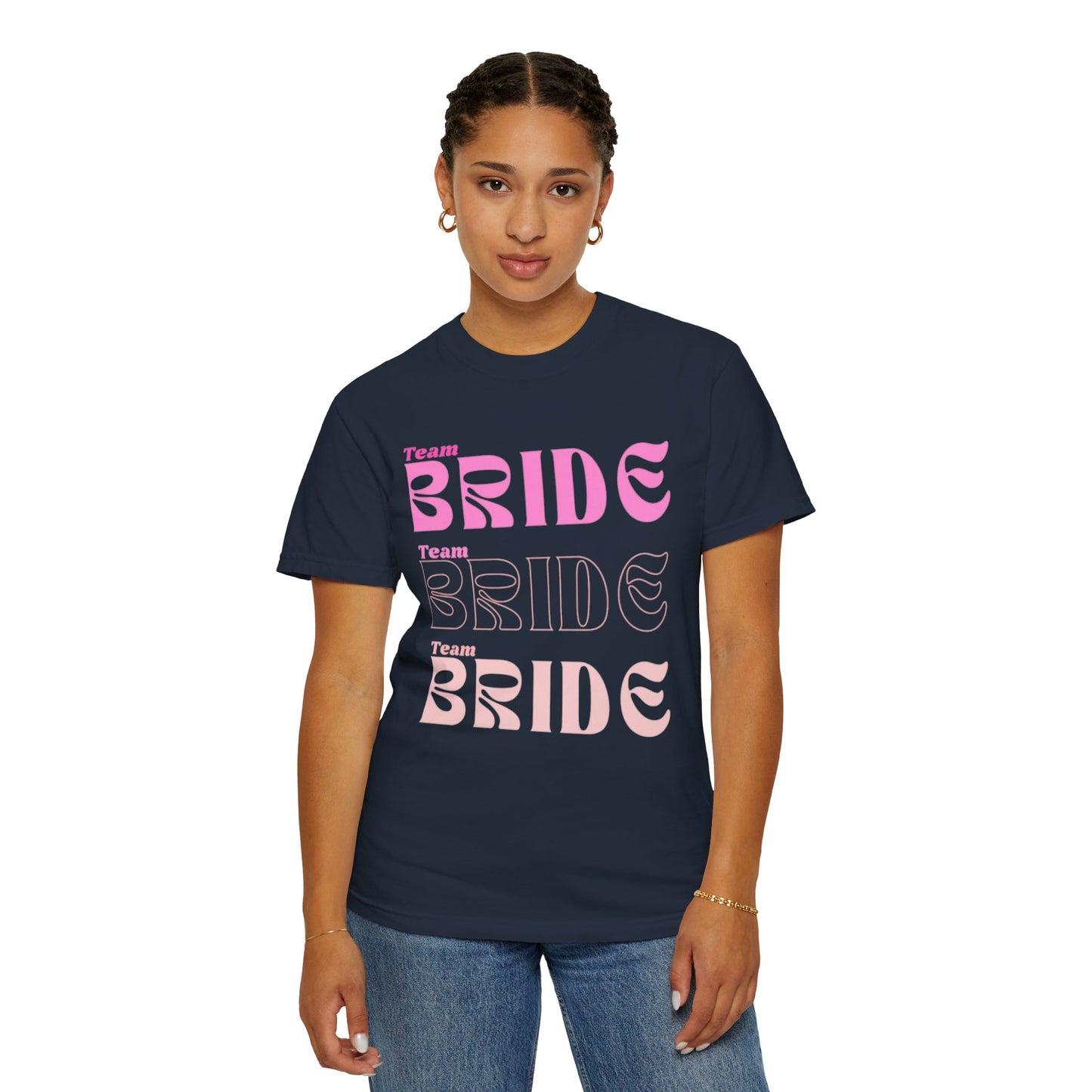 Team Bride Pink Text Tshirt