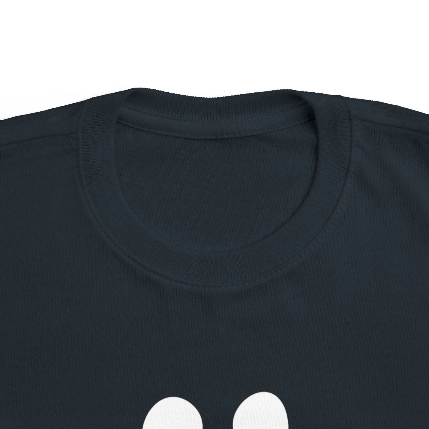 Toddler Midweight Tee with Playful Face Design (White)