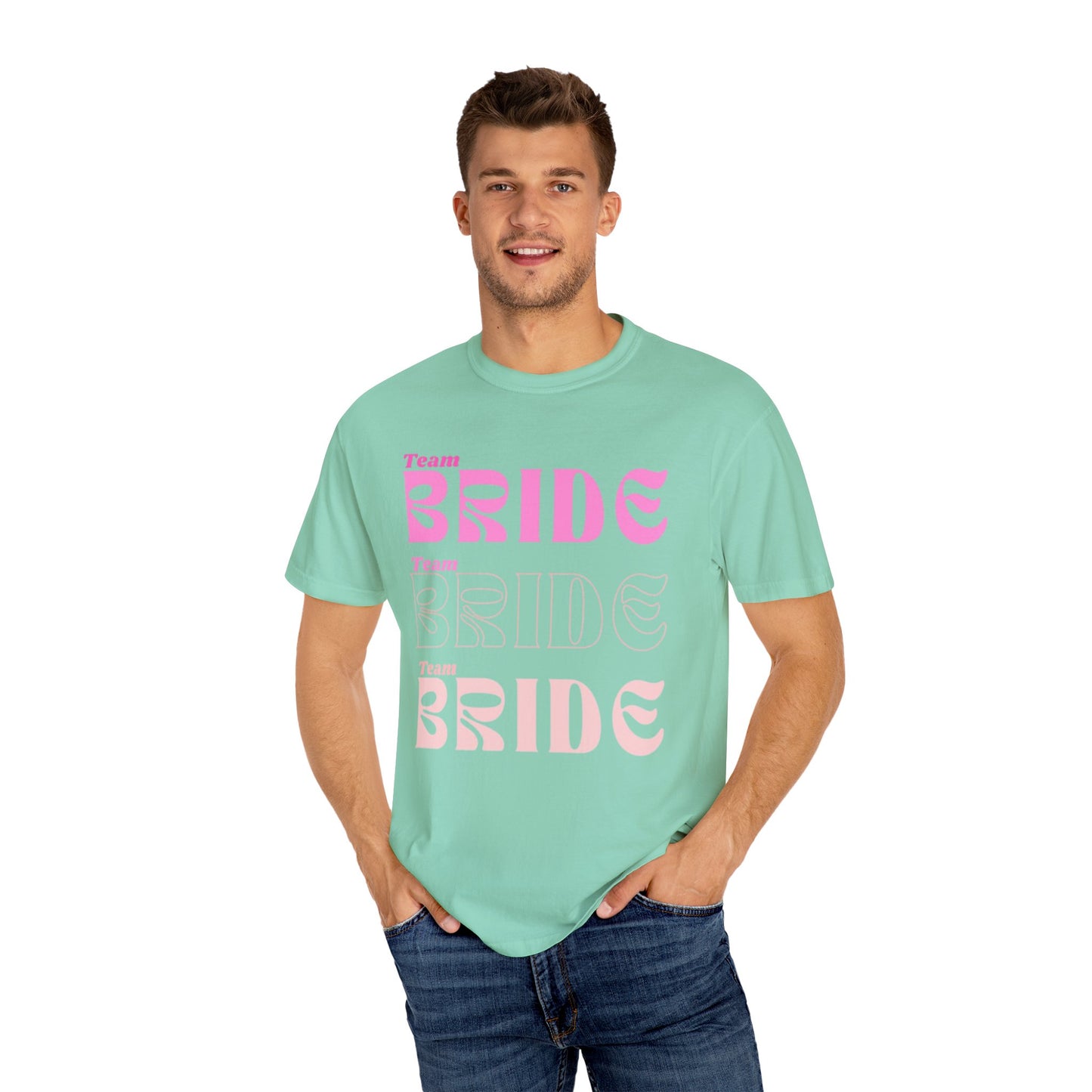 Team Bride Pink Text Tshirt
