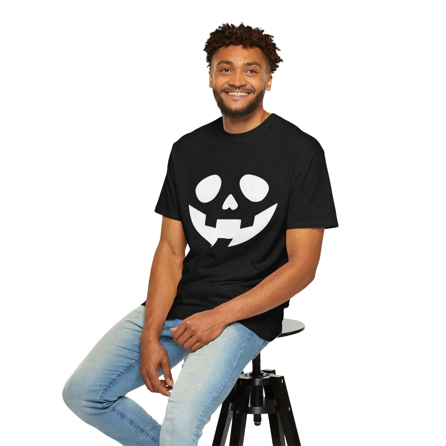 Halloween White Pumpkin Face Unisex T-Shirt