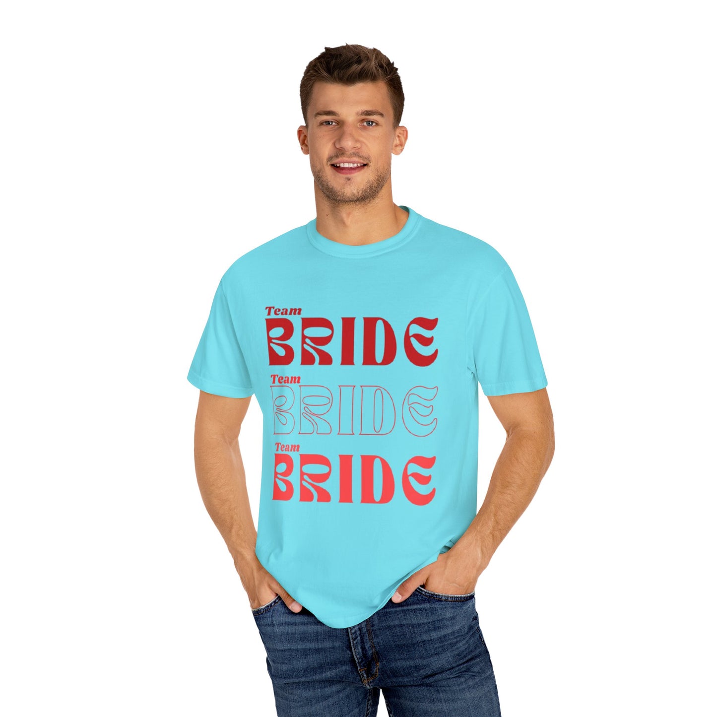 Team Bride Red Text Tshirt