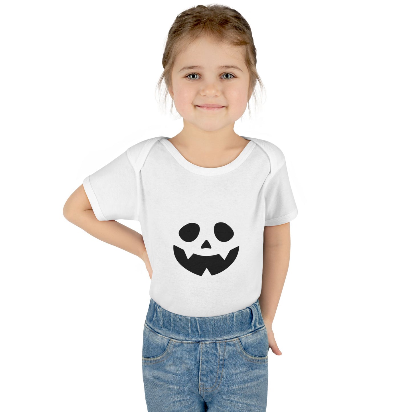 Halloween Baby Bodysuit with Pumpkin Face (Black)