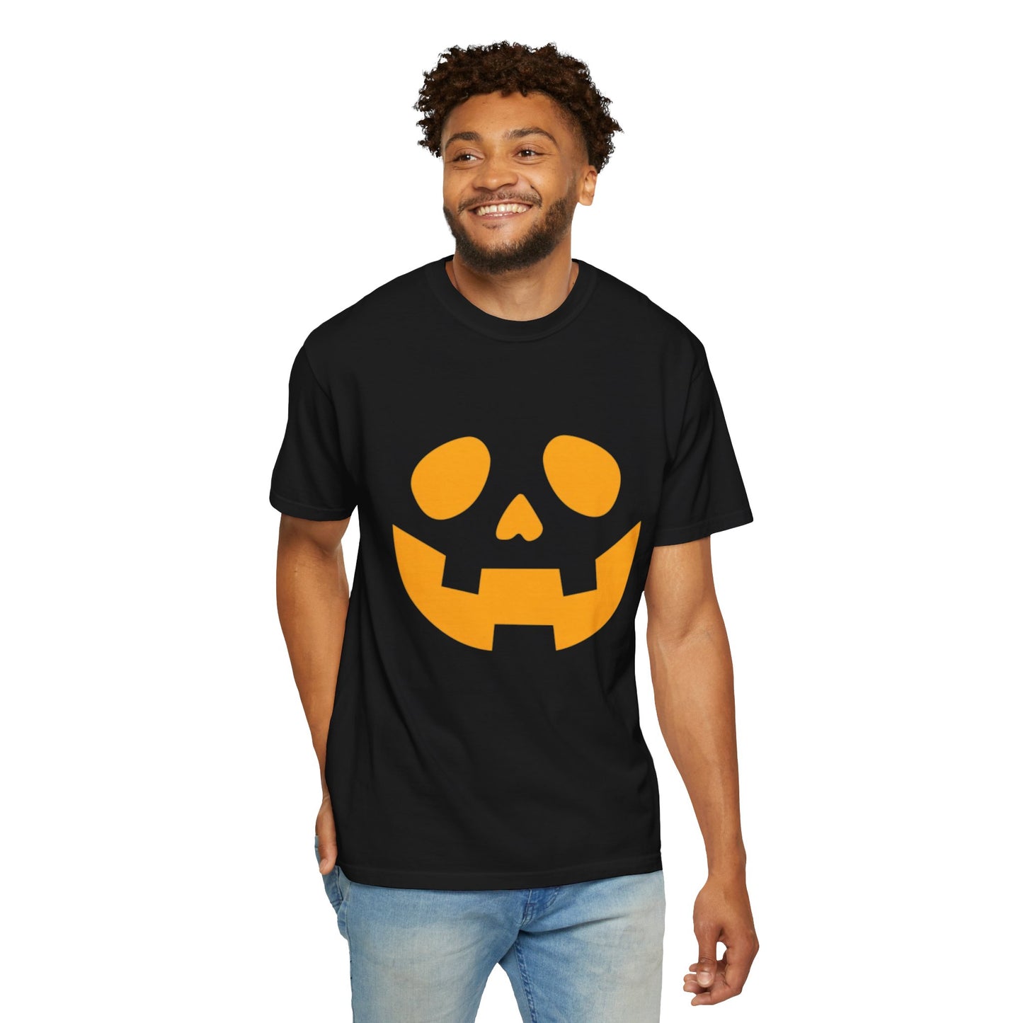 Halloween Orange Pumpkin Face T-Shirt, Unisex Tee