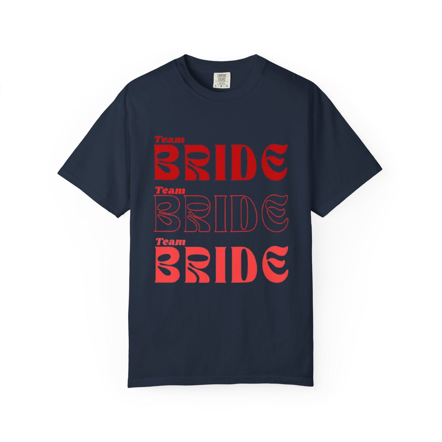 Team Bride Red Text Tshirt