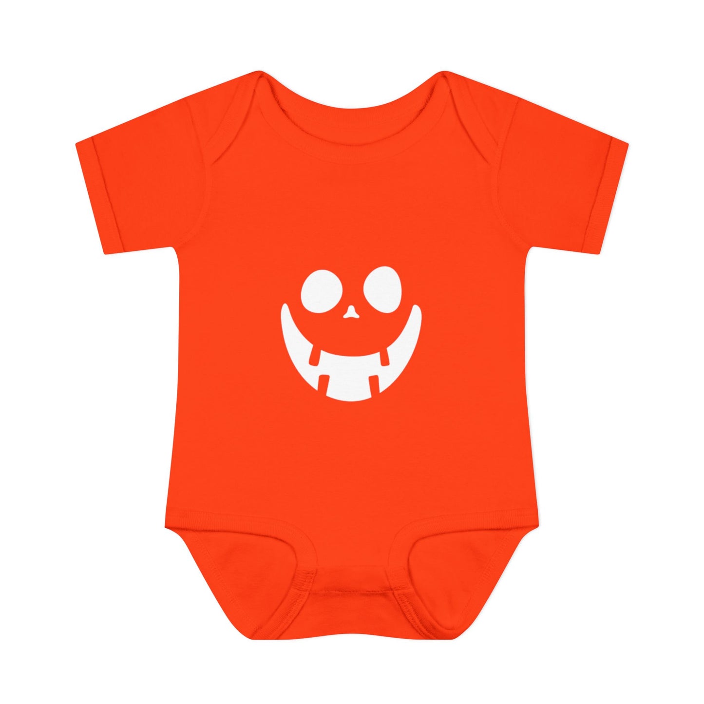Infant Bodysuit with Playful Face Design (White)