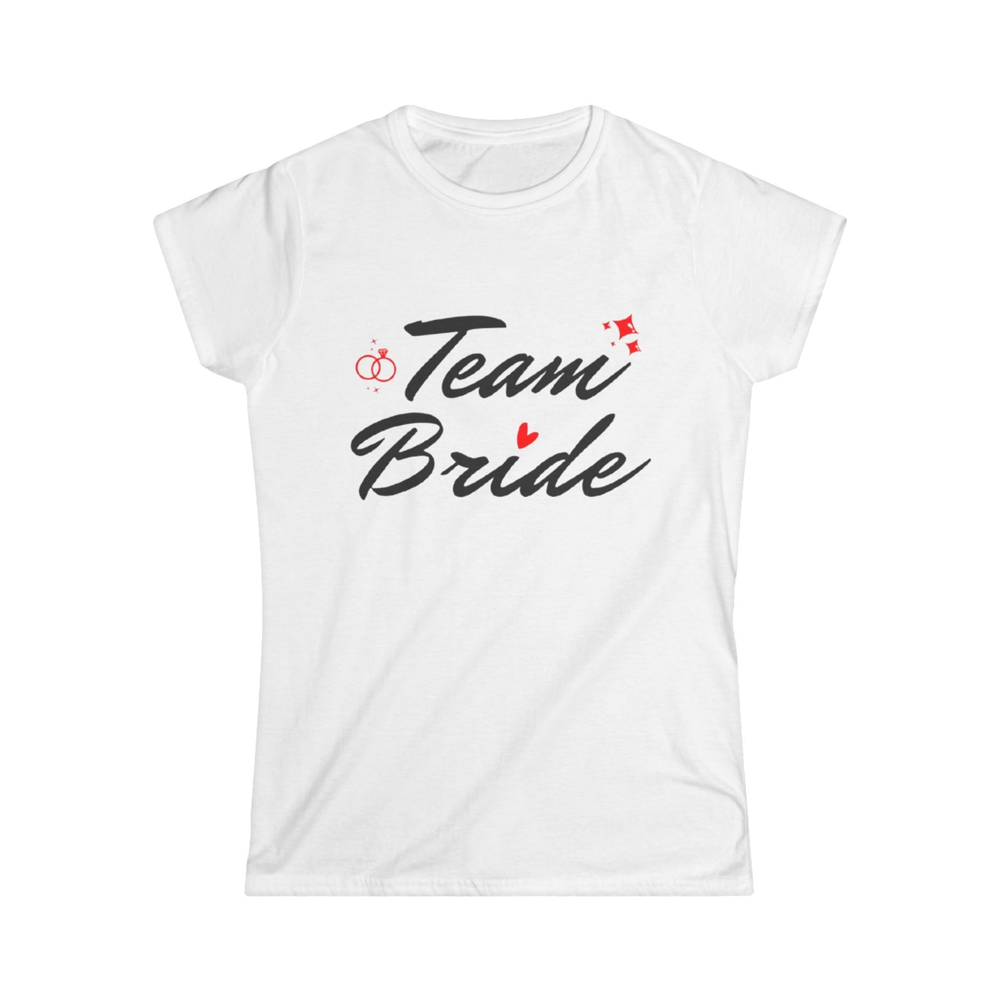 Team Bride Black Text Women's Softstyle Tee