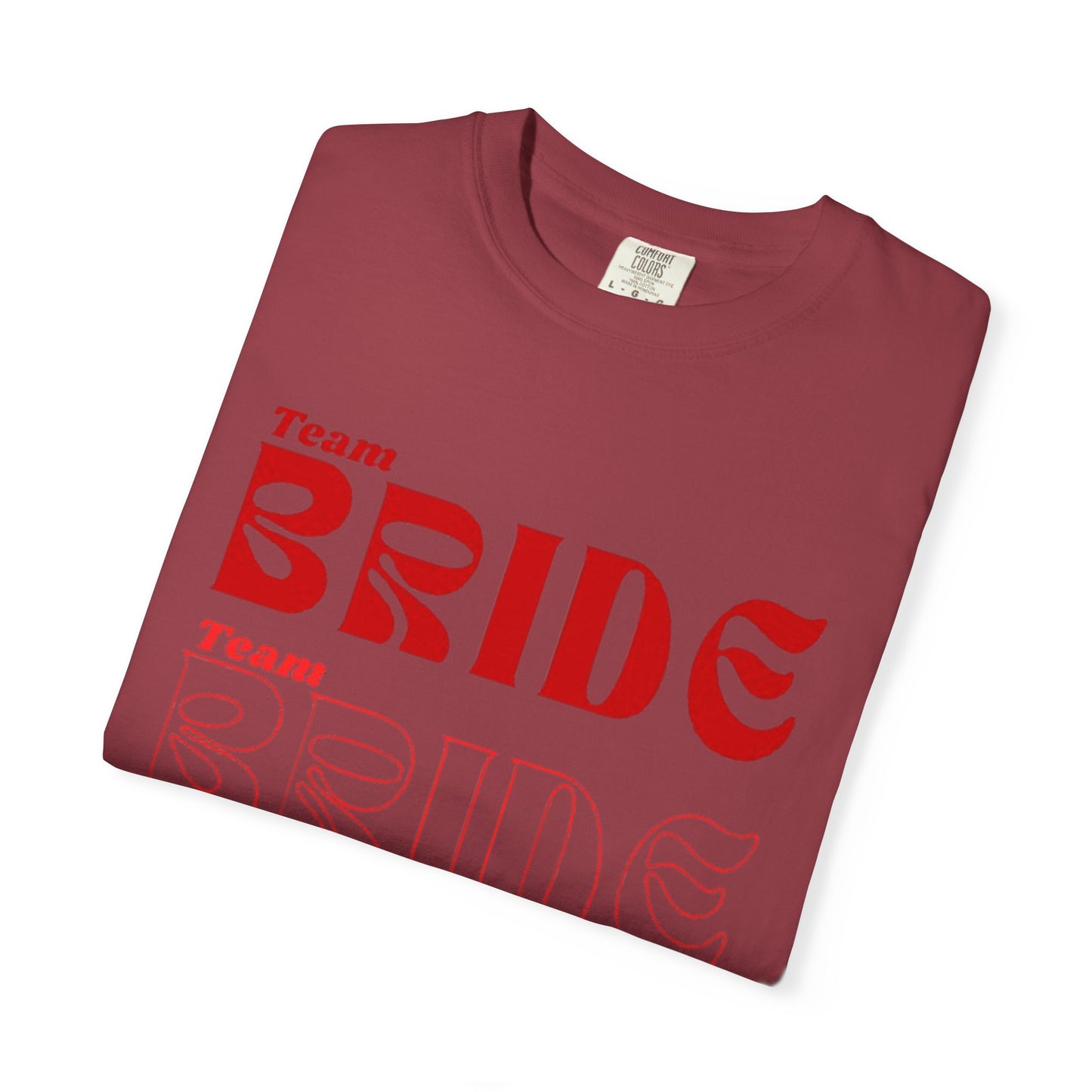 Team Bride Red Text Tshirt