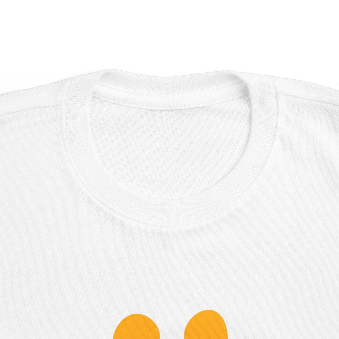 Toddler Midweight Tee with Playful Face Design (Orange)