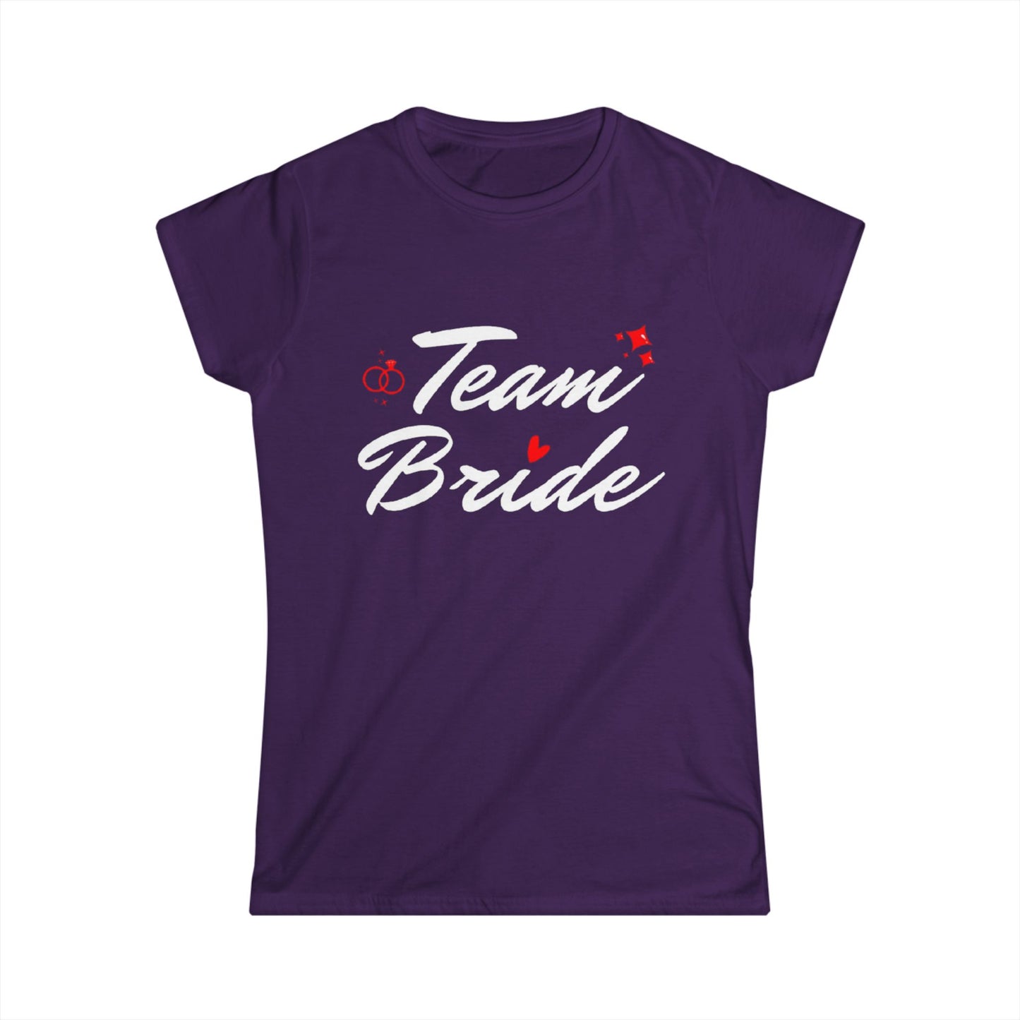 Team Bride White Text Women's Softstyle Tee