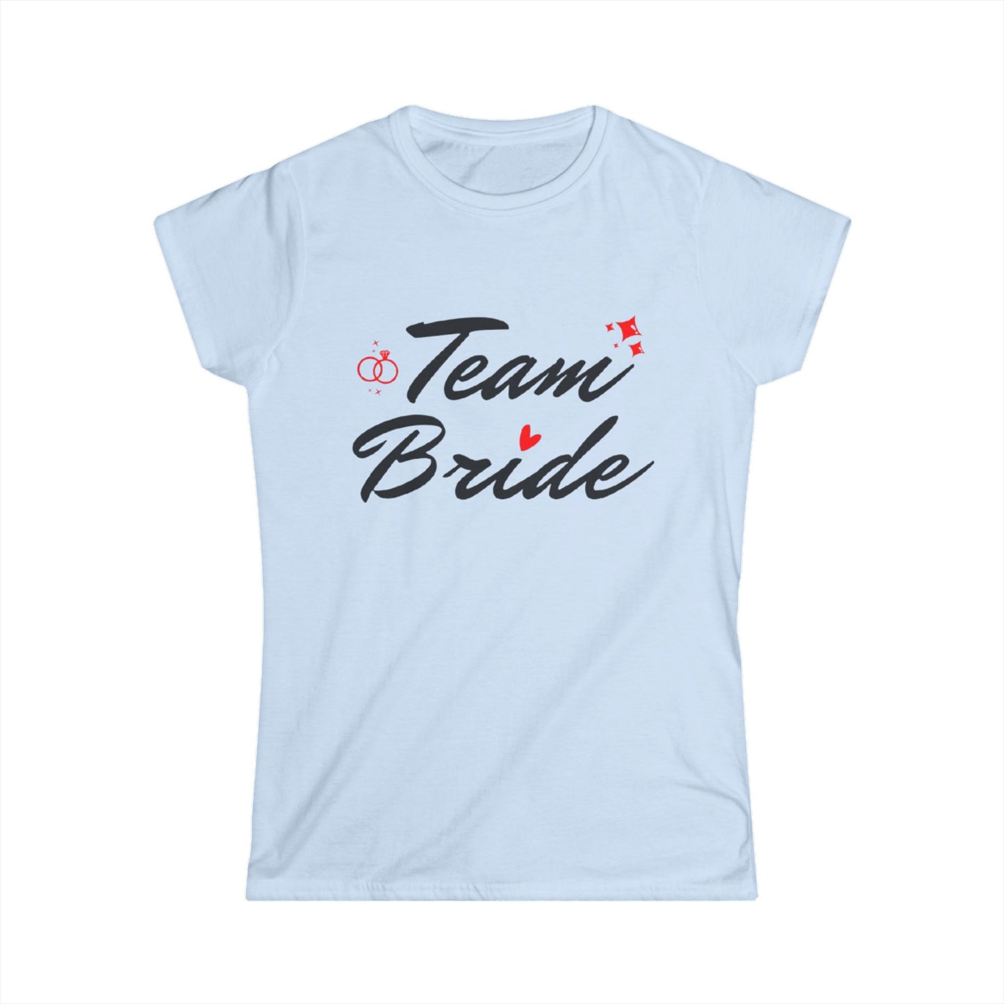 Team Bride Black Text Women's Softstyle Tee