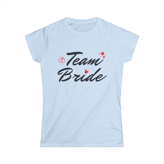 Team Bride Black Text Women's Softstyle Tee