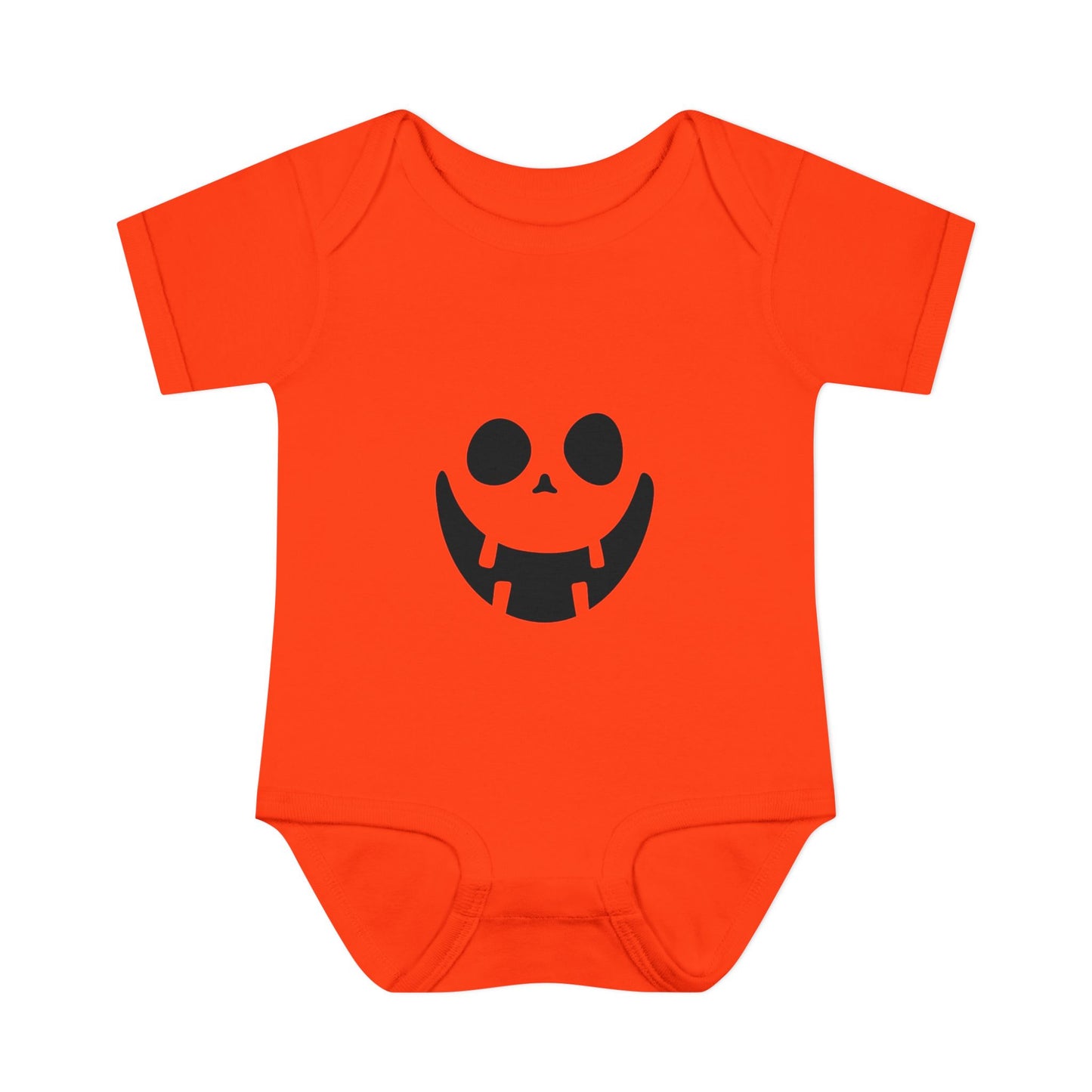Infant Bodysuit with Playful Face Design (Black)