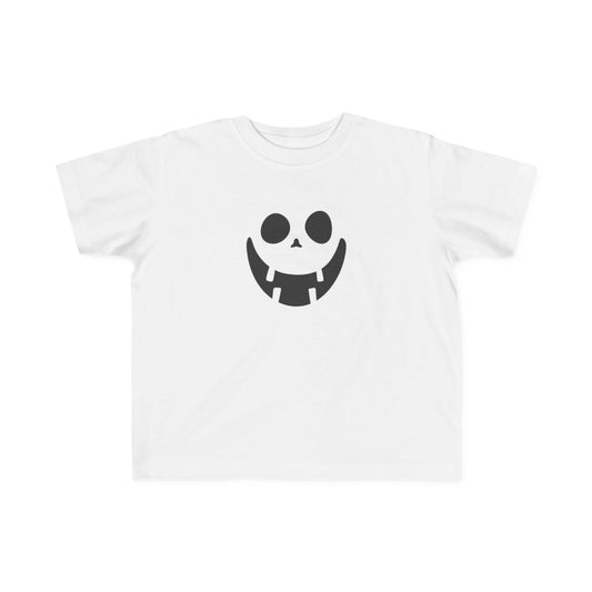 Toddler Midweight Tee with Playful Face Design (Black)