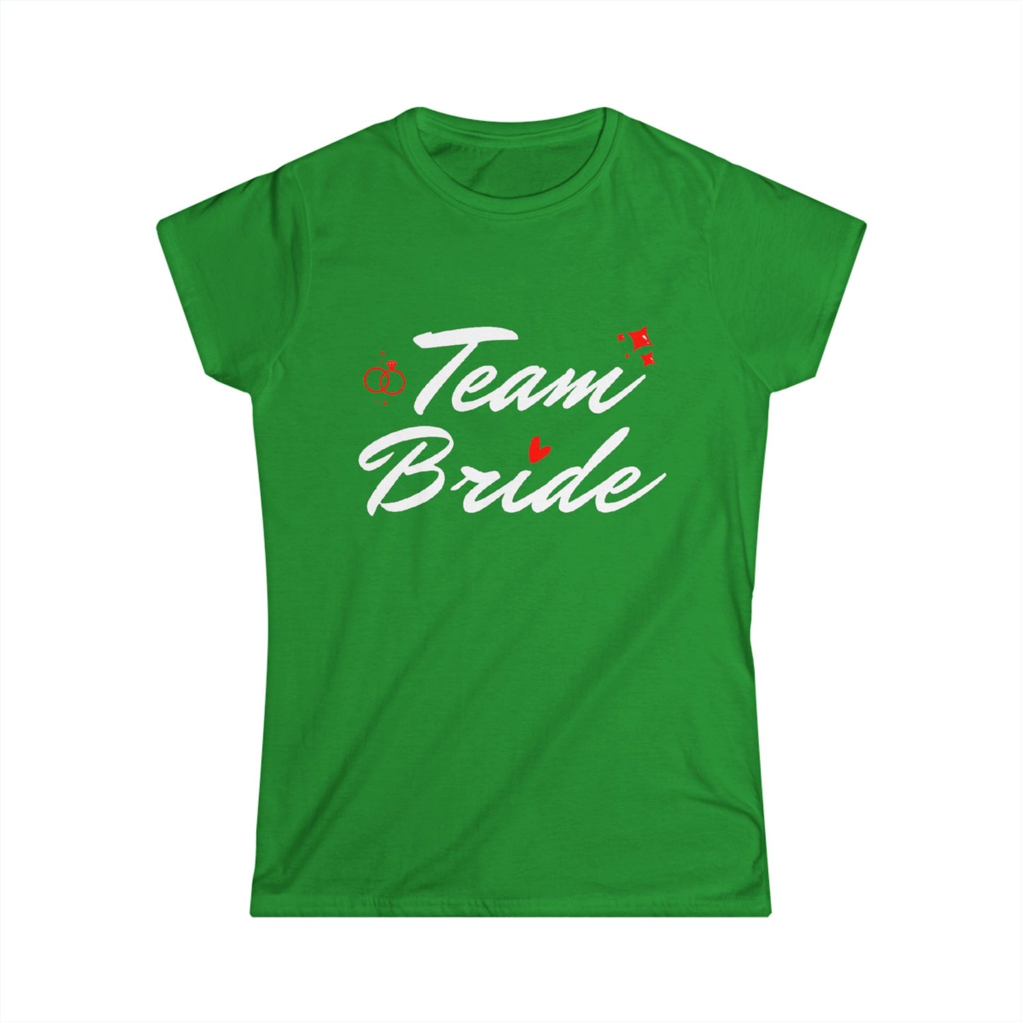 Team Bride White Text Women's Softstyle Tee