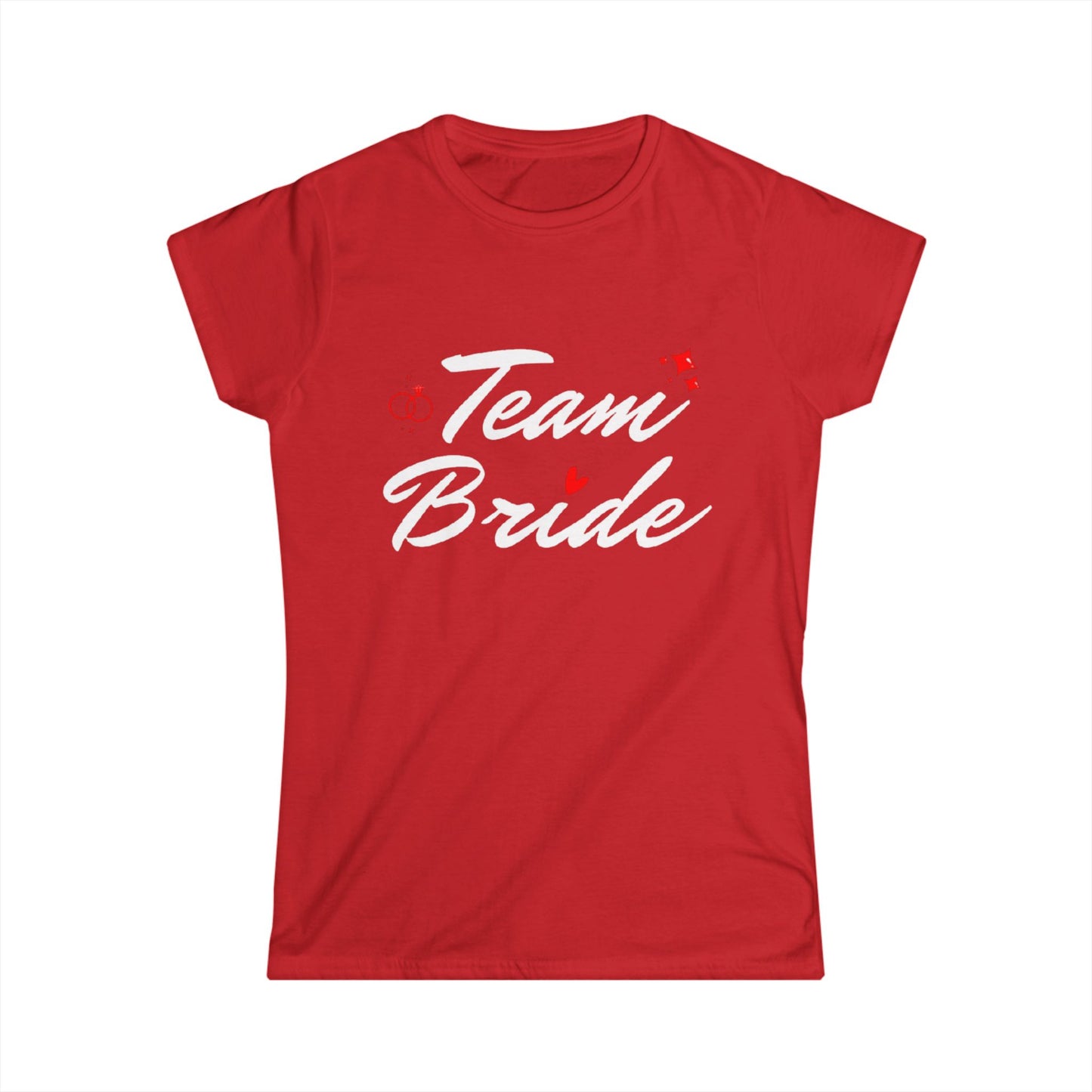 Team Bride White Text Women's Softstyle Tee