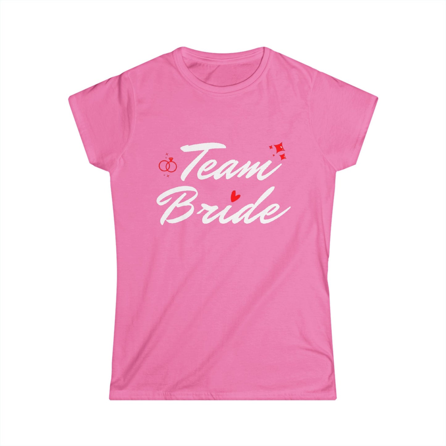 Team Bride White Text Women's Softstyle Tee