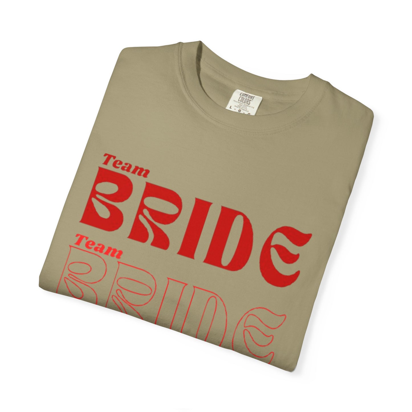 Team Bride Red Text Tshirt