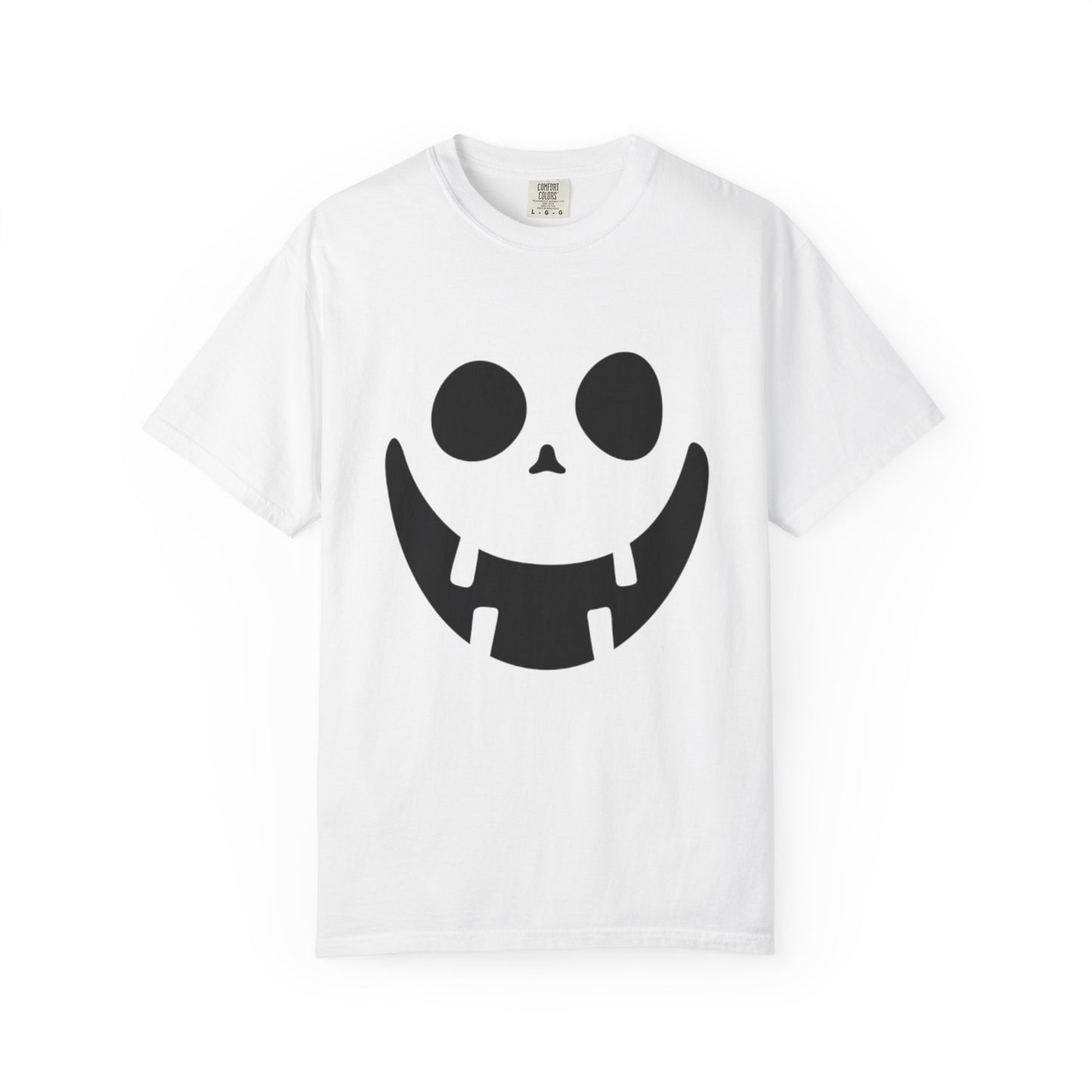 Smiley Face Halloween T-shirt (Black) - Unisex Garment-Dyed Tee