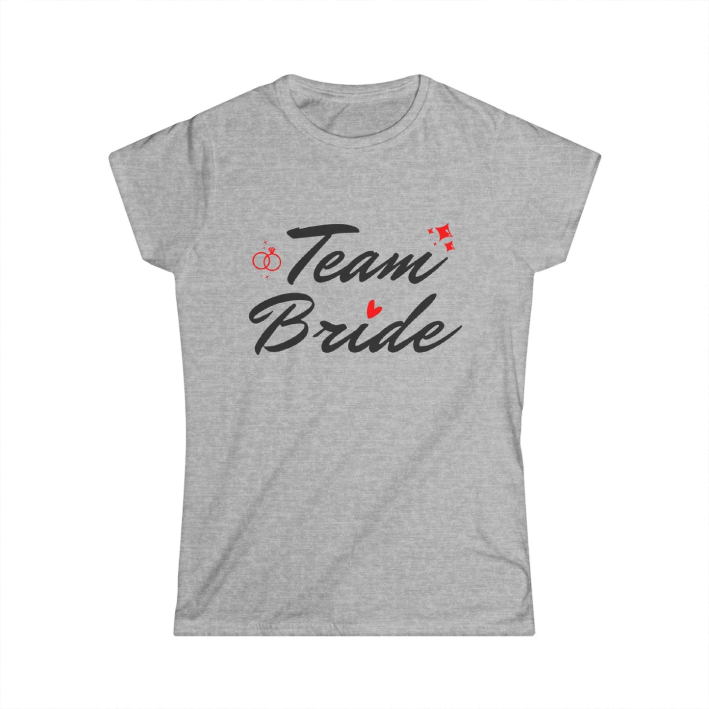 Team Bride Black Text Women's Softstyle Tee