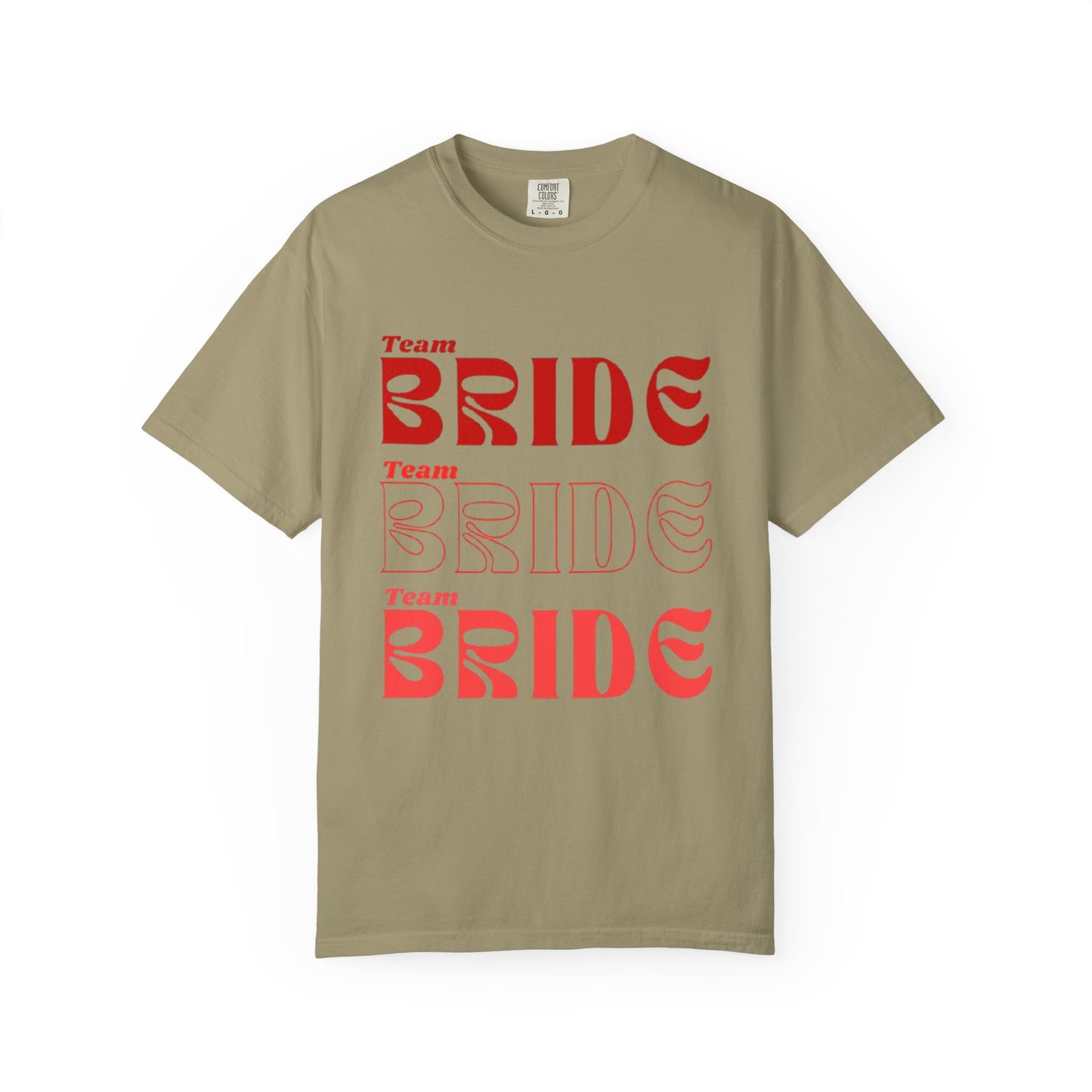 Team Bride Red Text Tshirt