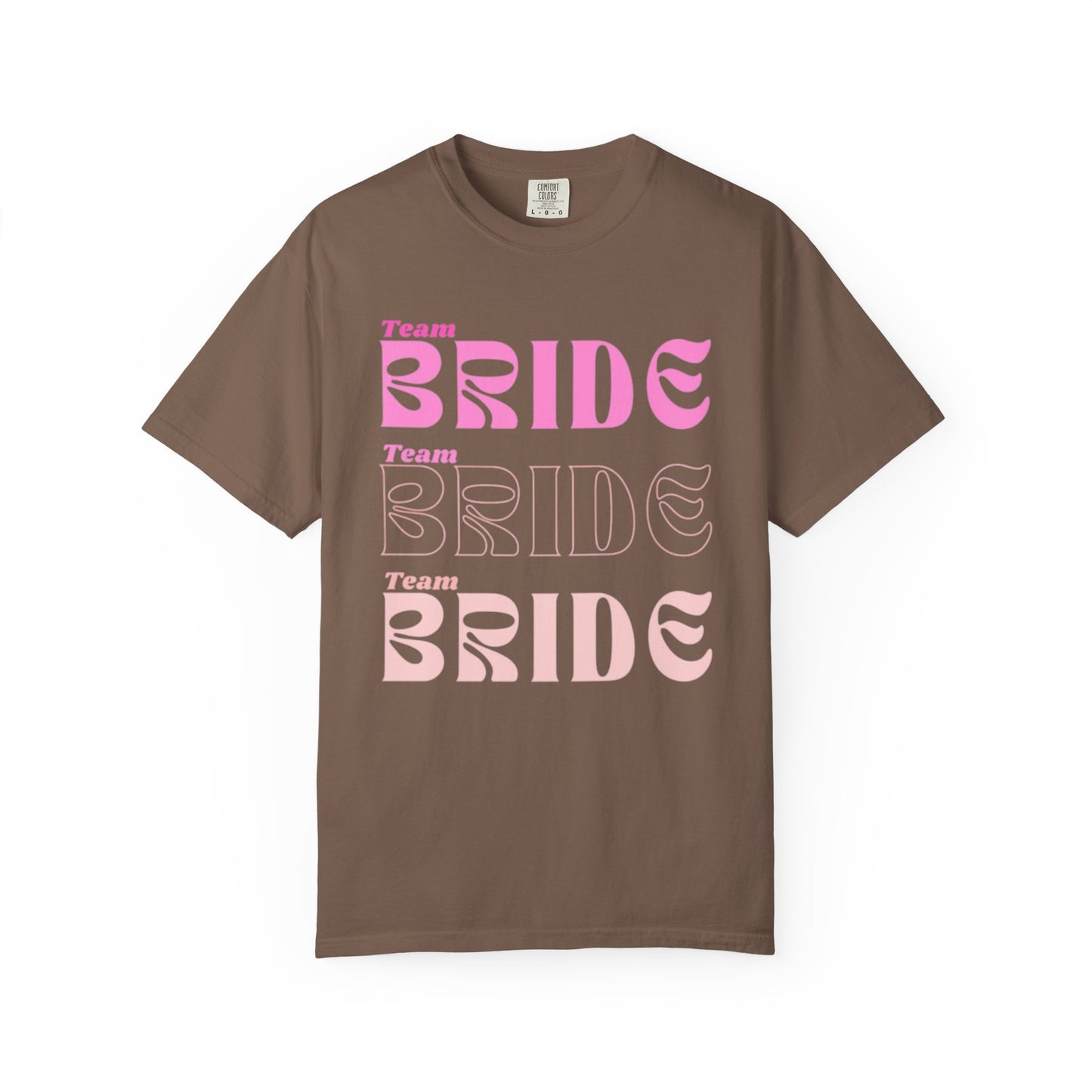Team Bride Pink Text Tshirt