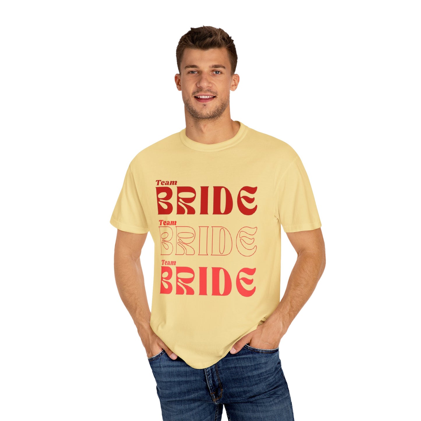Team Bride Red Text Tshirt