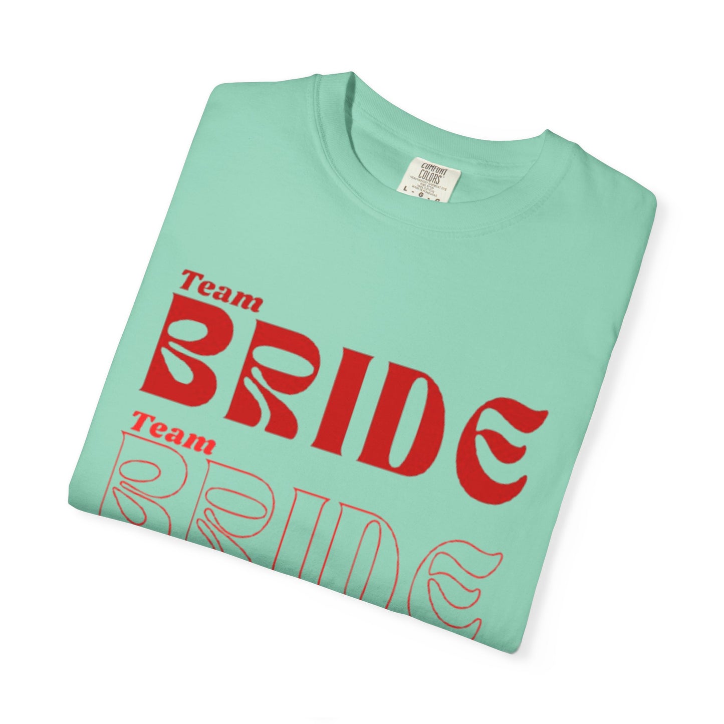 Team Bride Red Text Tshirt