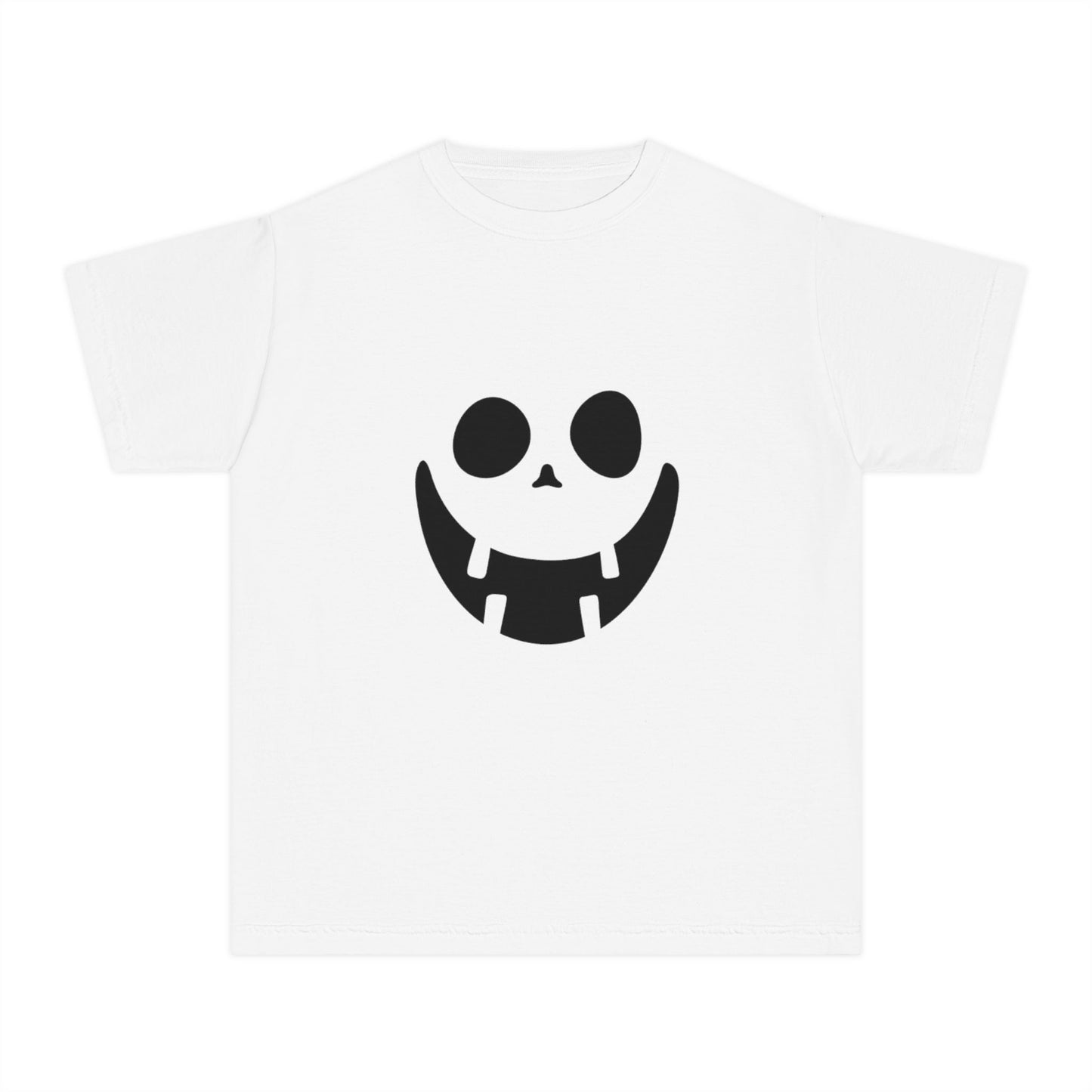 Youth Midweight Tee with Playful Face Design (Black)