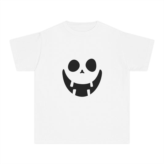 Youth Midweight Tee with Playful Face Design (Black)