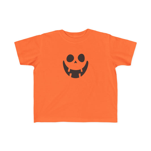 Toddler Midweight Tee with Playful Face Design (Black)