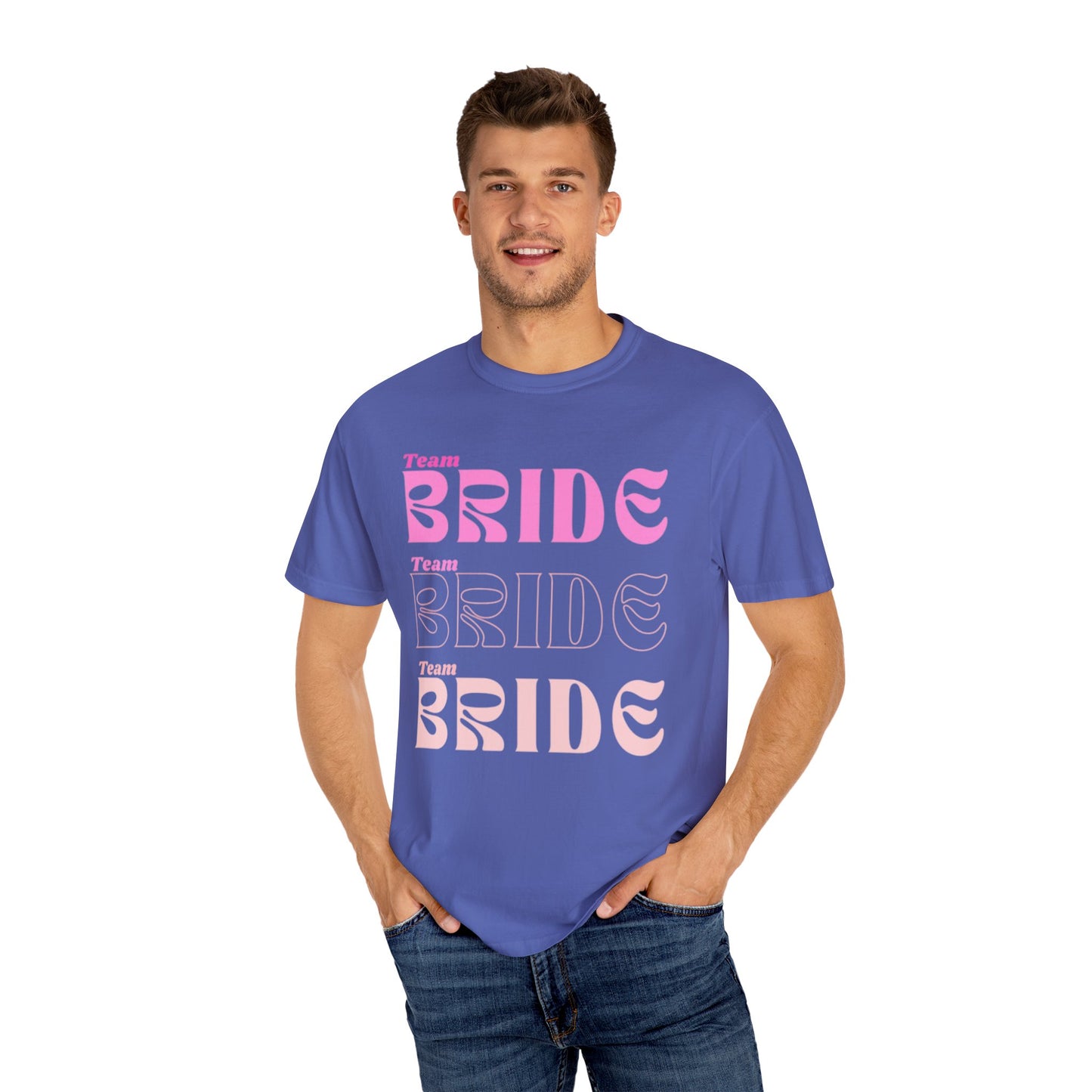 Team Bride Pink Text Tshirt