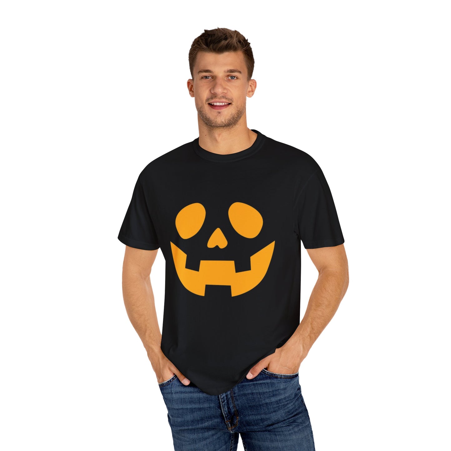 Halloween Orange Pumpkin Face T-Shirt, Unisex Tee