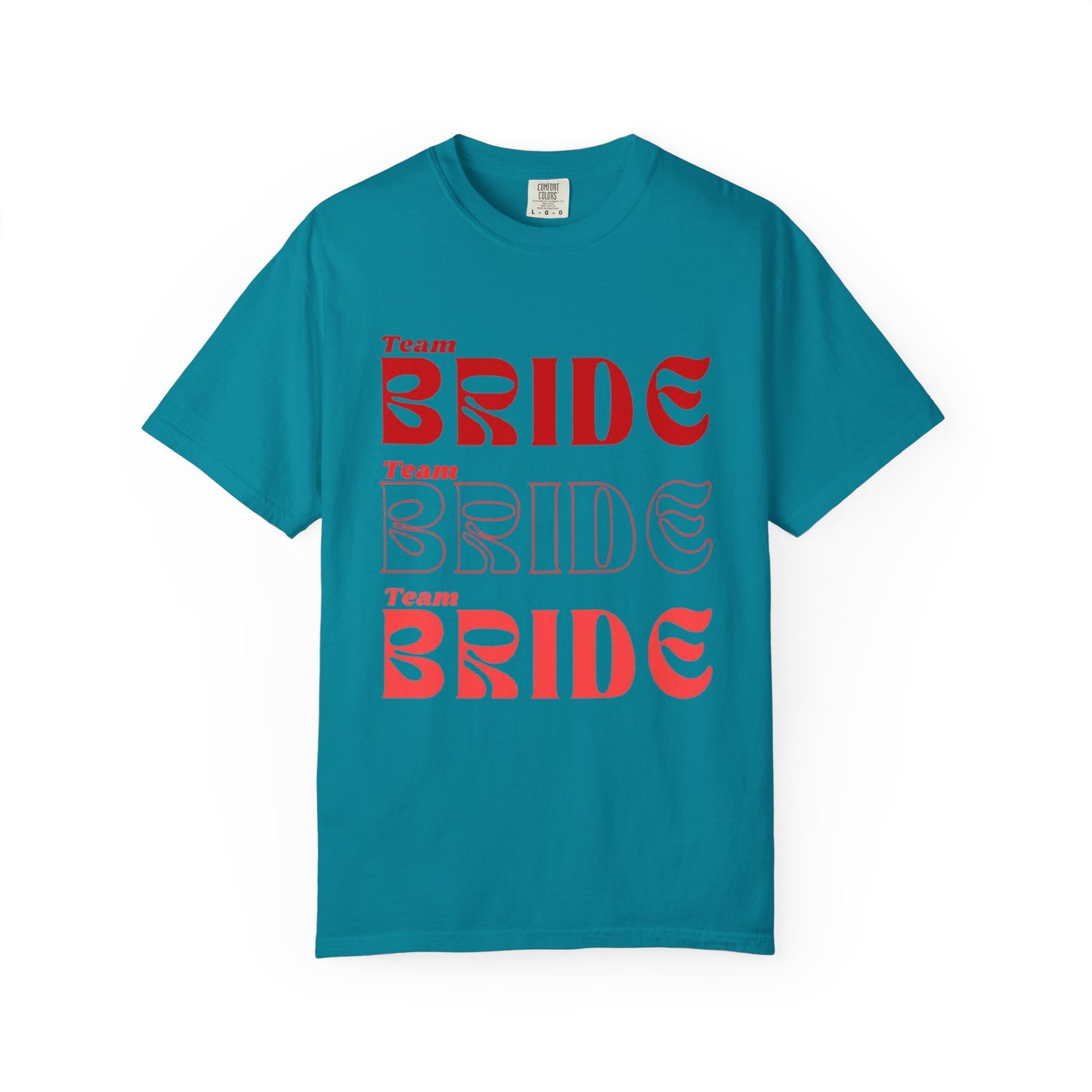 Team Bride Red Text Tshirt